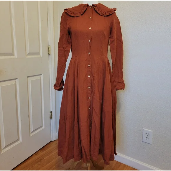 NWOT Son De Flor Size Xs Nicole Dress Linen Midi - Picture 9 of 16